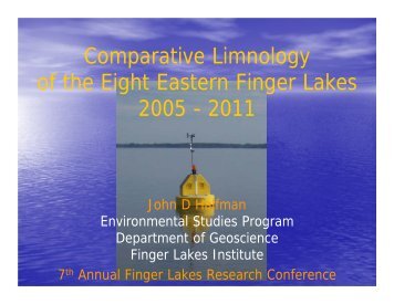 Comparative Limnology of the Eight Eastern Finger Lakes: A 2011 ...