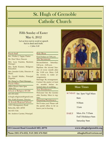May 6, 2012 - St. Hugh Of Grenoble Parish