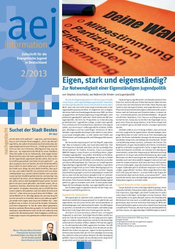 information 2/2013 - Arbeitsgemeinschaft der Evangelischen Jugend