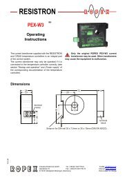 RESISTRON PEX-W3 GB Operating Instructions