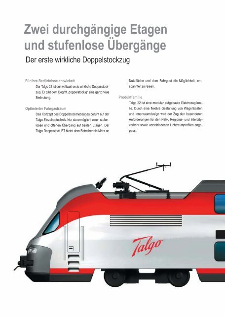 Talgo 22 Der erste wirkliche Doppelstockzug - Talgo Deutschland