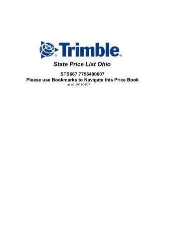 State Price List Ohio STS667 7756400607 Please use Bookmarks to ...