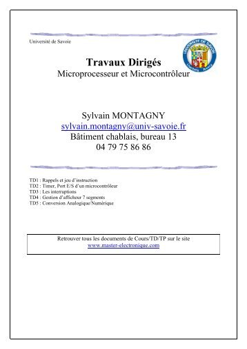 Travaux DirigÃ©s-Microprocesseur Microcontroleur.pdf - UniversitÃ© de ...