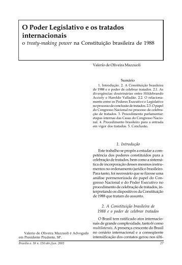 Poder Legislativo e Tratados Internacionais - STF