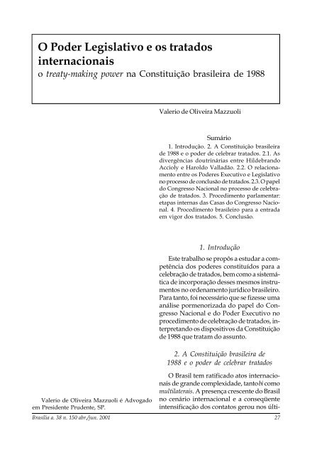 Poder Legislativo e Tratados Internacionais - STF