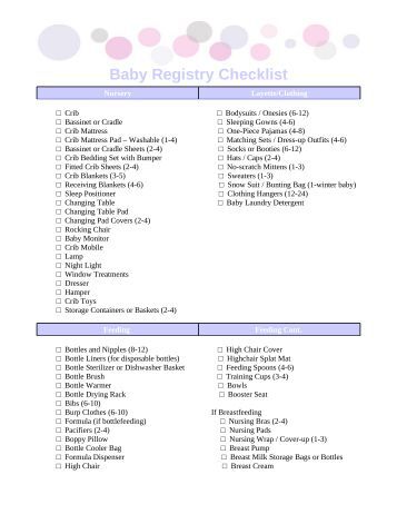 Printable Wedding Registry ChecklistWedding Invitation Sample