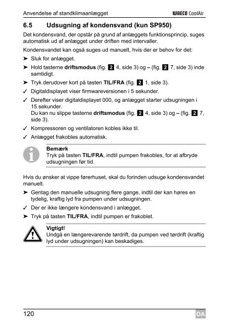 Instrucciones de uso - Waeco