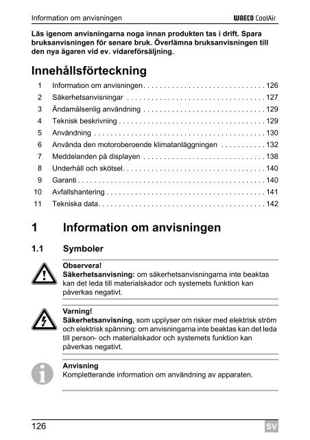 Instrucciones de uso - Waeco