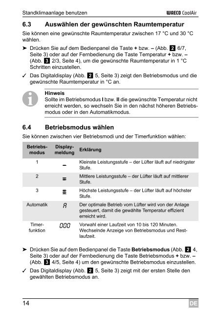 Instrucciones de uso - Waeco