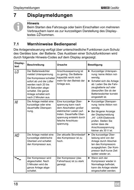 Instrucciones de uso - Waeco