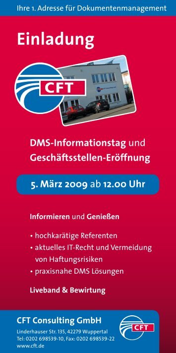 Einladung DMS-Informationstag - CFT