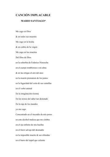 CAIDAL 1 ERRANCIA 3 POEMAS DE MARIO SANTIAGO CANCIâ¡N ...