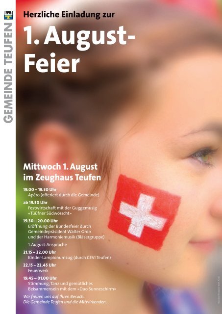 Mittwoch 1. August im Zeughaus Teufen Herzliche ... - TÃ¼Ã¼fner Poscht