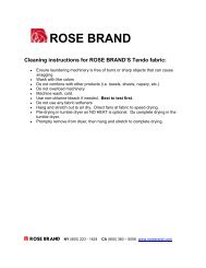 Cleaning Instructions For ROSE BRAND\'S Tendo Fabric