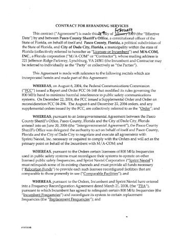 Agreement - Pasco County Government