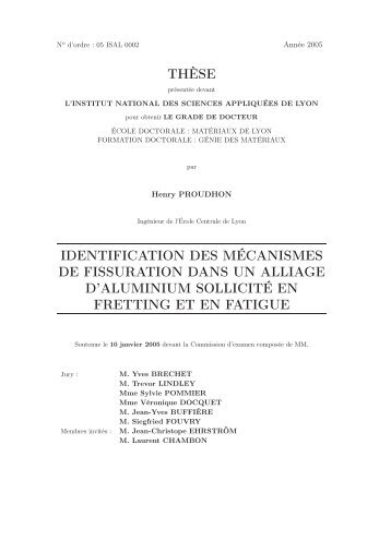 Identification des mécanismes de fissuration dans un alliage d ...