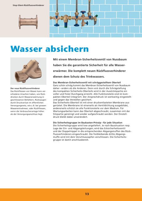 Das Armaturen-System der Hauswasserzentrale - R. Nussbaum AG