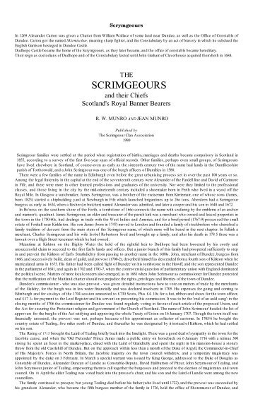 SCRIMGEOURS - Nine Incorporated Trades of Dundee