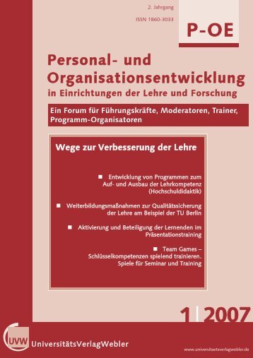 Heft 1 / 2007 - UniversitÃ¤tsVerlagWebler