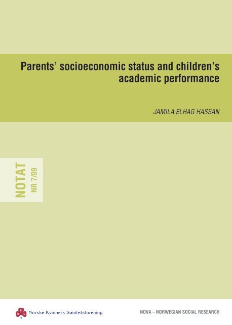 Parents' socioeconomic status and children's academic ... - Nova
