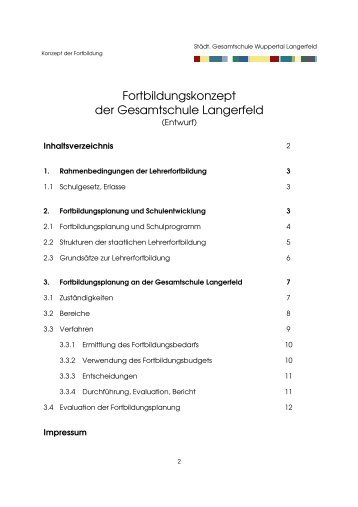 Fortbildungskonzept der Gesamtschule Langerfeld