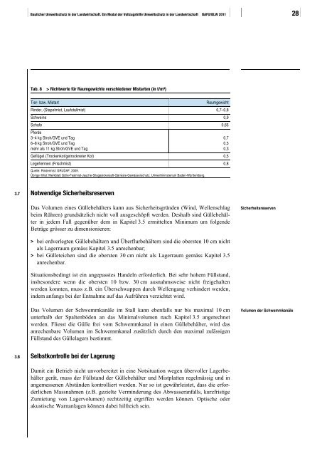 Baulicher Umweltschutz in der Landwirtschaft (BAFU / BLW, 2011)