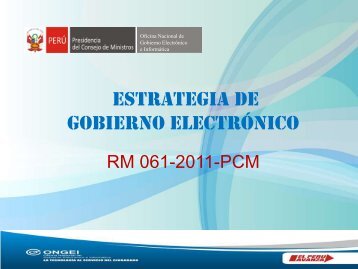 Estrategia de Gobierno ElectrÃ³nico y Normatividad ... - ONGEI