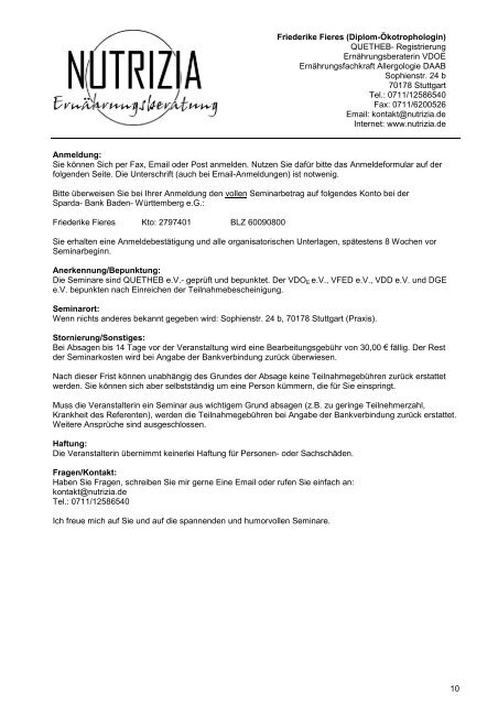 1 Friederike Fieres (Diplom-Ãkotrophologin) QUETHEB ...