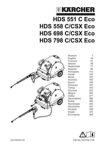 HDS 551 C Eco HDS 558 C/CSX Eco HDS 698 C/CSX ... - KÃ¤rcher