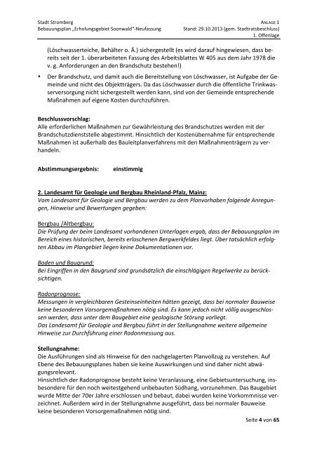 4. Anlage 1 Abwägungen.pdf - Verbandsgemeinde Stromberg
