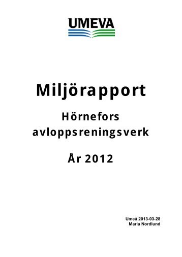 MiljÃ¶rapport HÃ¶rnefors ARV 2012.pdf - Umeva