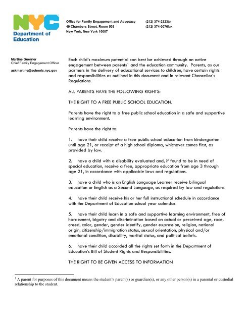 Would Special Education Rights Be Safe >> Parent Bill Of Rights Education New York Online Would Special Education Rights Be Safe >> Parent Bill Of Rights Education New York Online