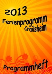 Hier geht's zum Sommerferienprogramm 2013... - Crailsheim