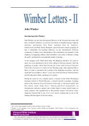 Wimber Letters II - Vineyard Biblical Institute