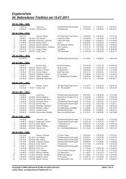 Ergebnisliste nach Klassen - Triathlon BGL