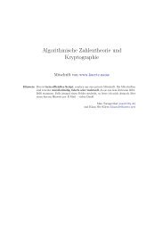 Algorithmische Zahlentheorie und Kryptographie - Mitschriften von ...