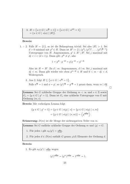 Algorithmische Zahlentheorie und Kryptographie - Mitschriften von ...