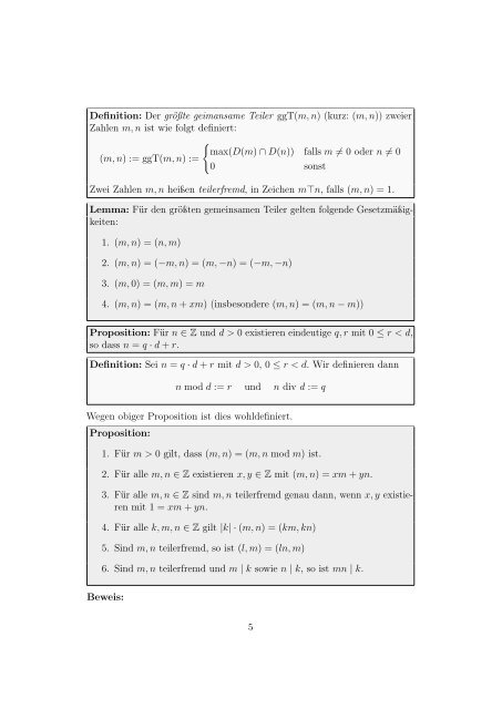 Algorithmische Zahlentheorie und Kryptographie - Mitschriften von ...