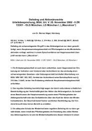 Delisting und AktionÃ¤rsrechte Urteilsbesprechung, BGH ... - Nwir.de