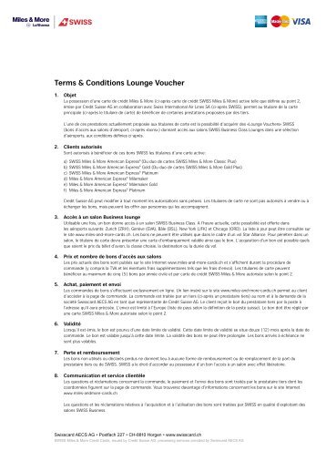 Terms & Conditions Lounge Voucher - Die SWISS Miles & More ...