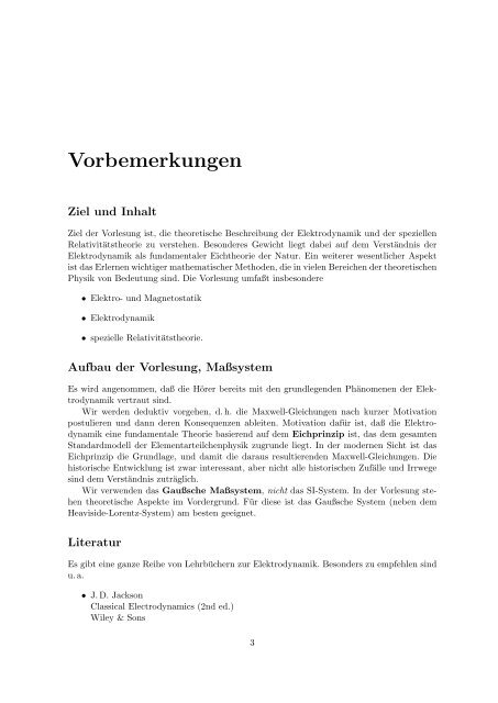 Klassische Elektrodynamik - Institut für Theoretische Physik der ...