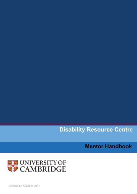 Mentor Handbook Version 1.1 - the University Offices - University of ...
