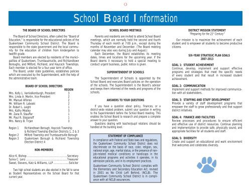2007-08 Calendar and Parent Handbook - Quakertown Community ...
