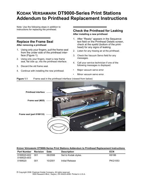 KODAK VERSAMARK DT9000-Series Print 