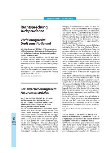 Rechtsprechung 2/03 - Trex