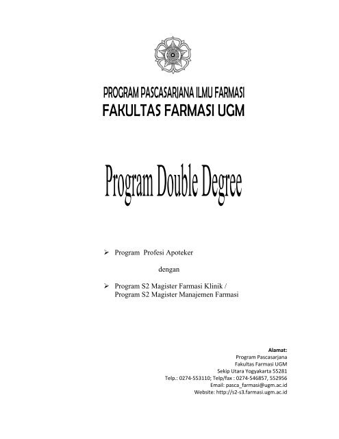 Program Profesi Apoteker dengan Program S2 Magister Farmasi ...