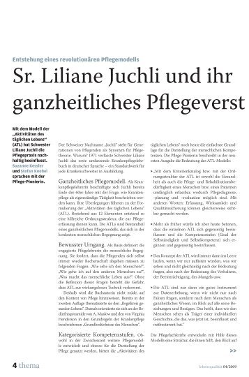 Sr. Liliane Juchli und ihr ganzheitliches ... - die Zeitschrift