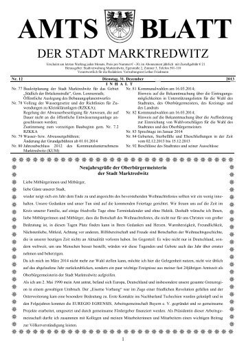 Amtsblatt Nr. 12/2013 - Stadt Marktredwitz