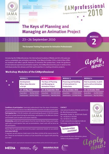 MODULE 2 The Keys of Planning and Managing an Animation Project