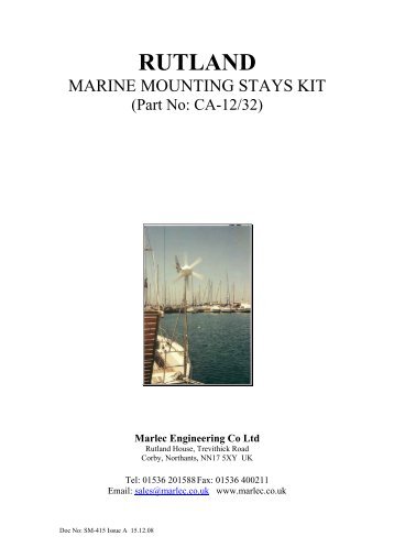 Marine Stays Kit Instructions